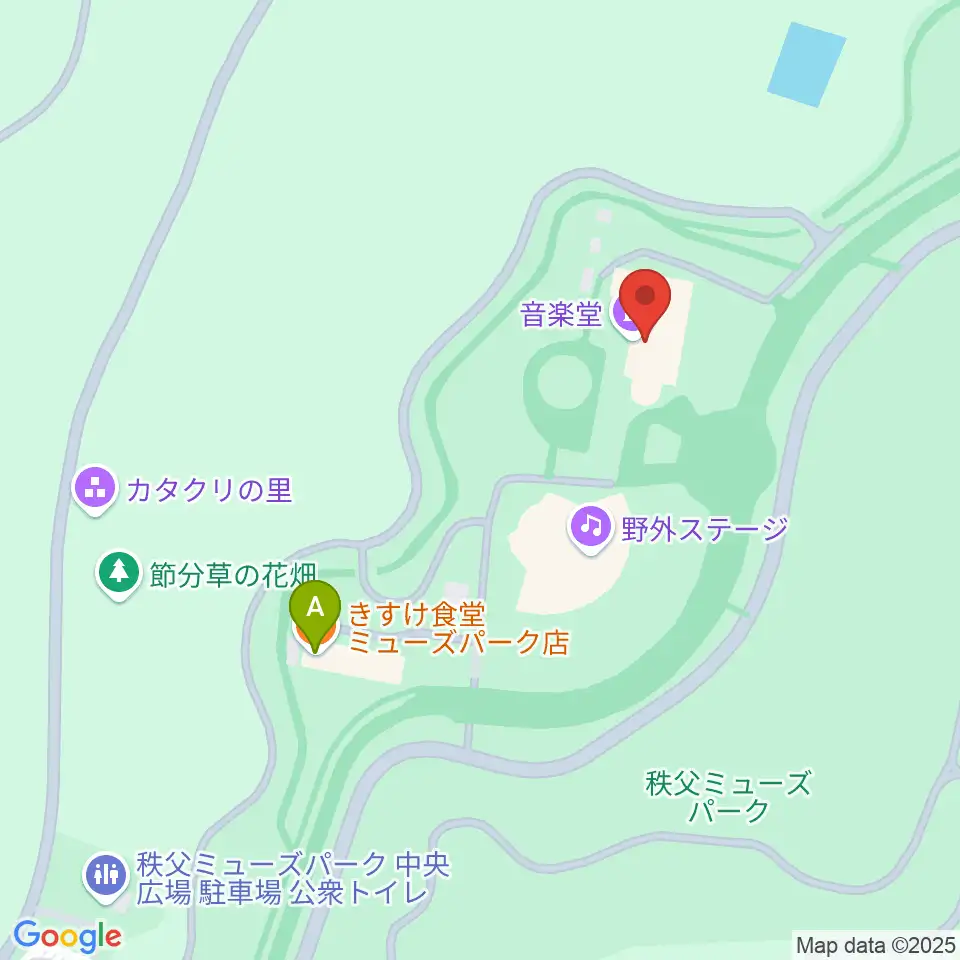 秩父ミューズパーク音楽堂周辺のファミレス・ファーストフード一覧地図