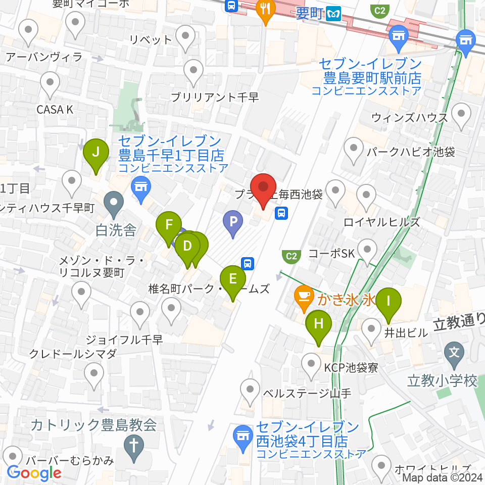 GG学院周辺のファミレス・ファーストフード一覧地図