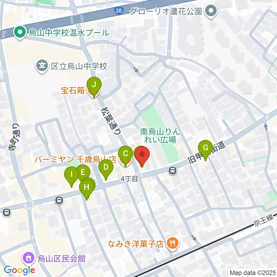 クレッシェレ音楽教室 千歳烏山校周辺のファミレス・ファーストフード一覧地図