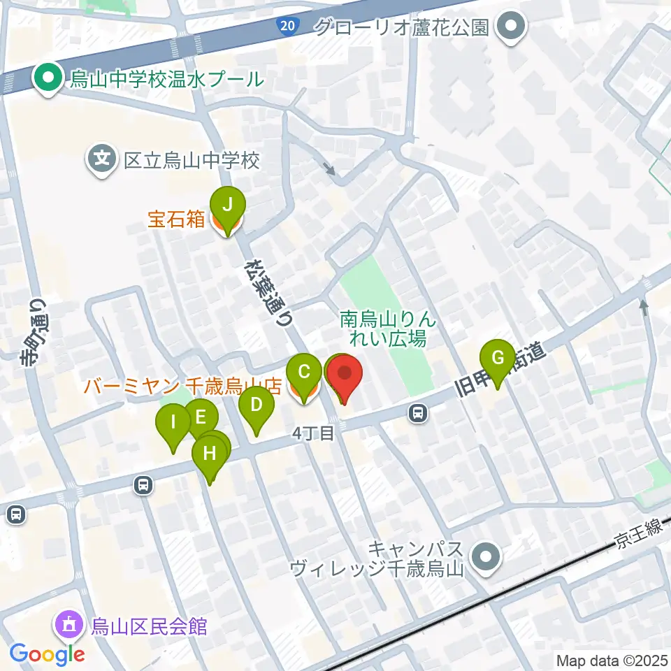 クレッシェレ音楽教室 千歳烏山校周辺のファミレス・ファーストフード一覧地図