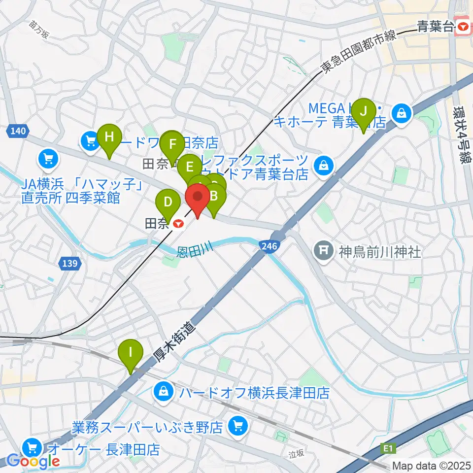 STUDIO like DRUM SCHOOL周辺のファミレス・ファーストフード一覧地図