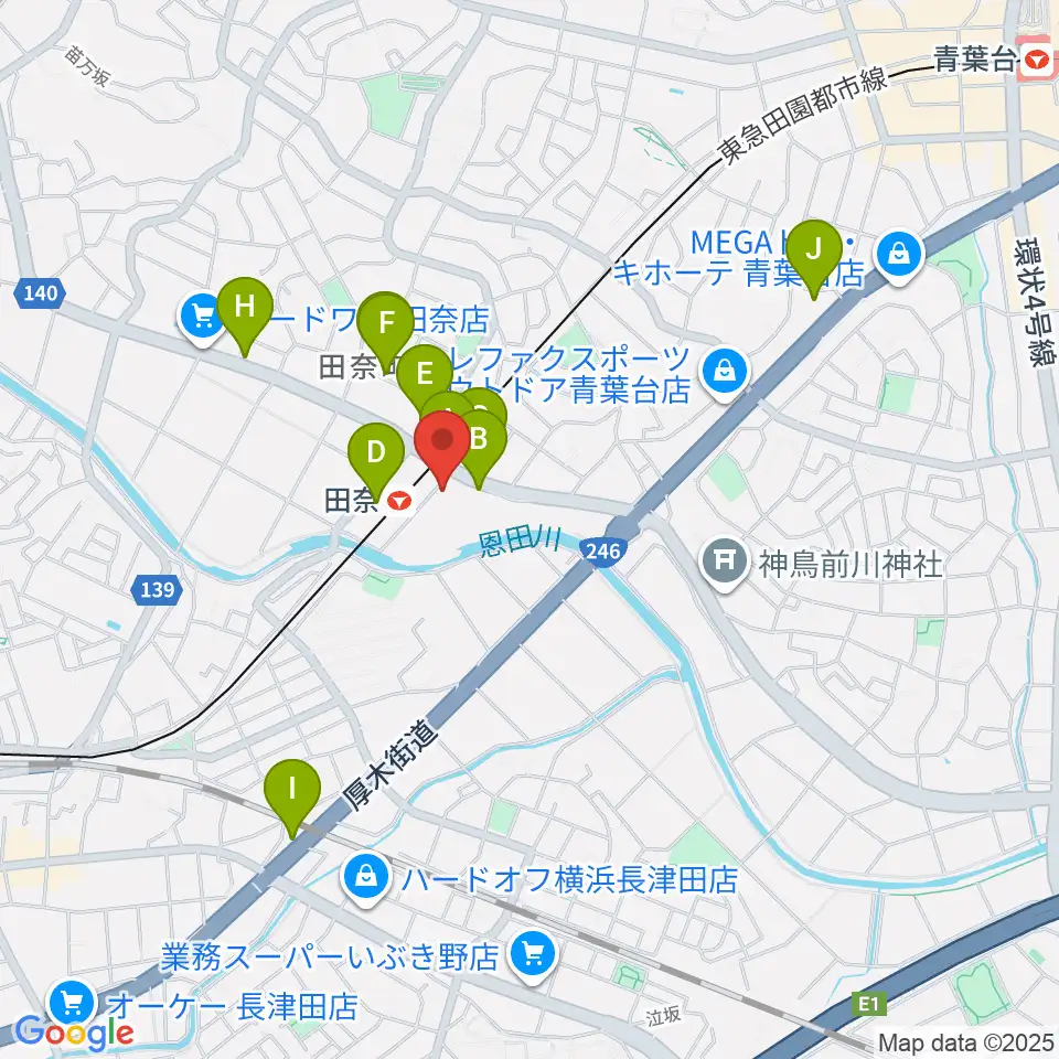 STUDIO like DRUM SCHOOL周辺のファミレス・ファーストフード一覧地図