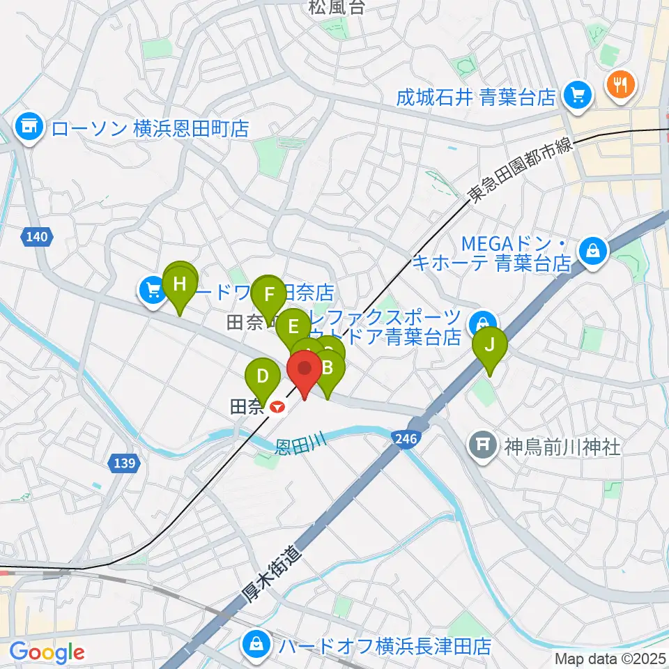 STUDIO like DRUM SCHOOL周辺のファミレス・ファーストフード一覧地図