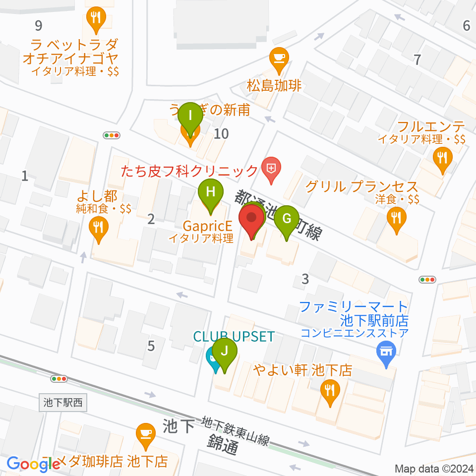 池下ストレガ周辺のファミレス・ファーストフード一覧地図