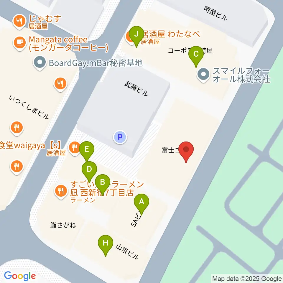 ダブストアレコードマート周辺のファミレス・ファーストフード一覧地図