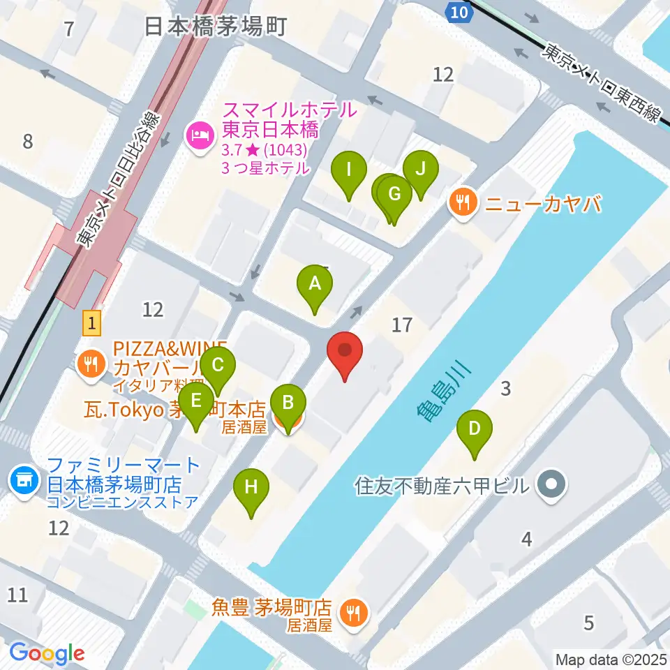グランドギャラリー東京周辺のファミレス・ファーストフード一覧地図