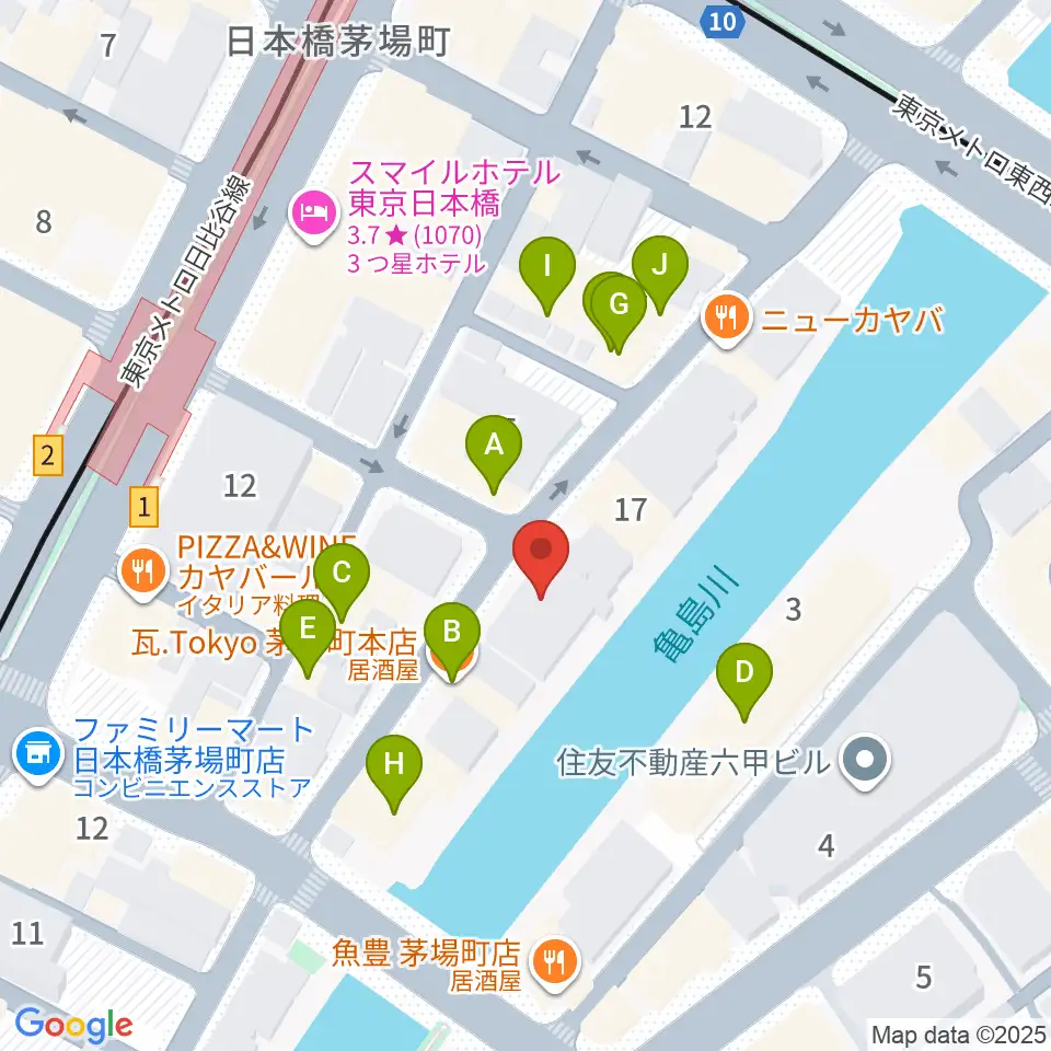 グランドギャラリー東京周辺のファミレス・ファーストフード一覧地図