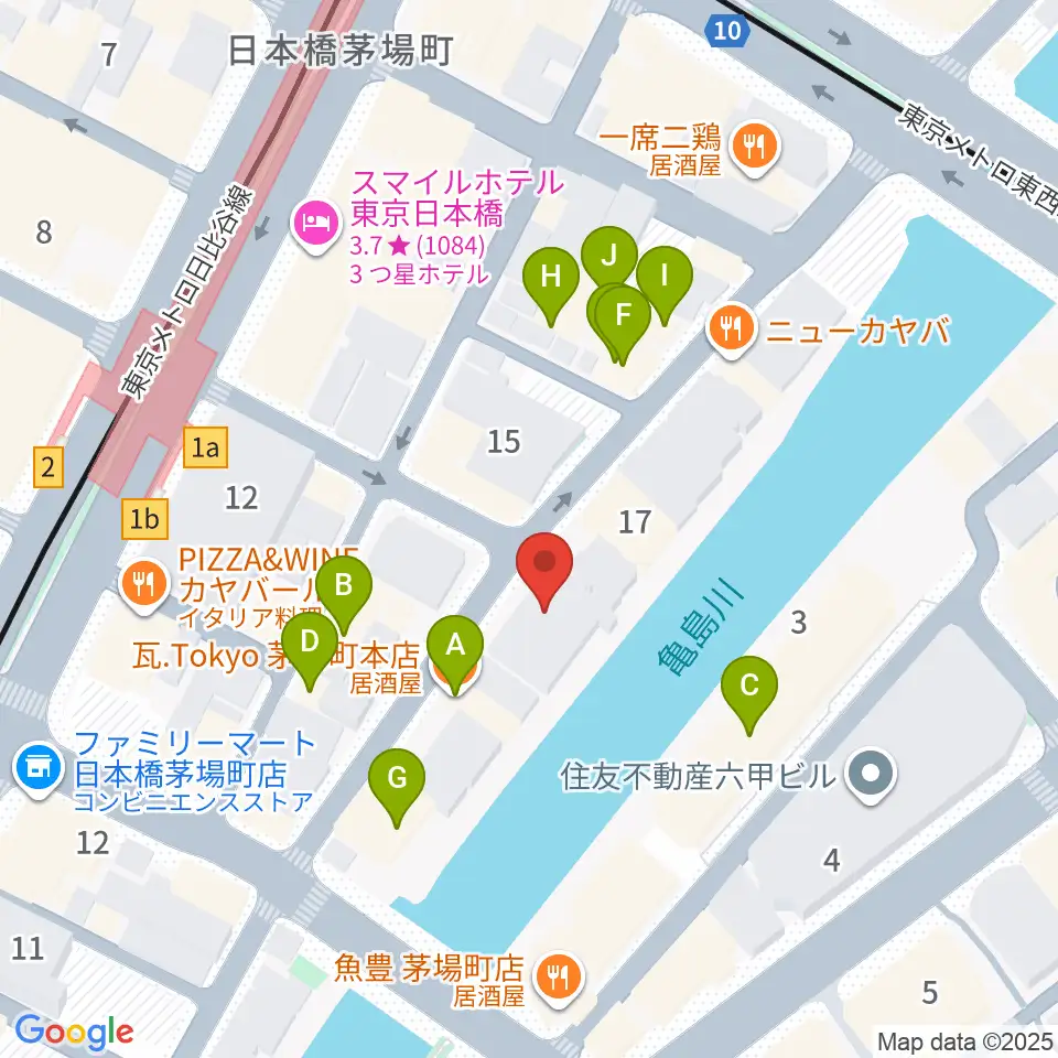 グランドギャラリー東京周辺のファミレス・ファーストフード一覧地図