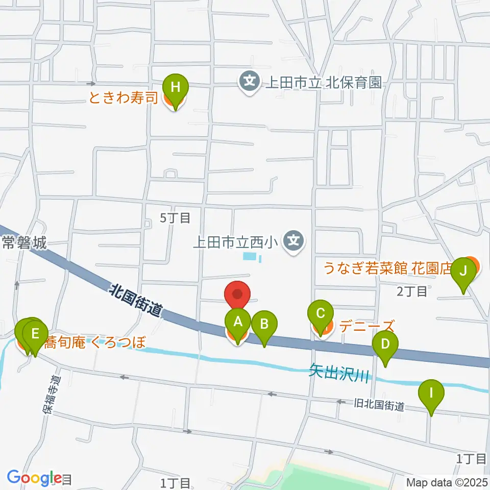 サンピアン 上田店周辺のファミレス・ファーストフード一覧地図