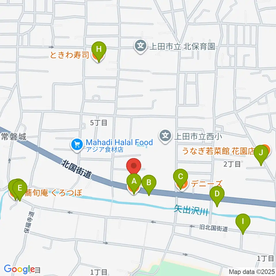 サンピアン 上田店周辺のファミレス・ファーストフード一覧地図