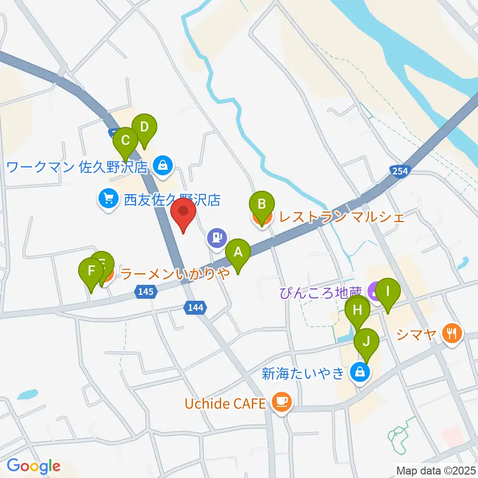 サンピアン佐久店周辺のファミレス・ファーストフード一覧地図