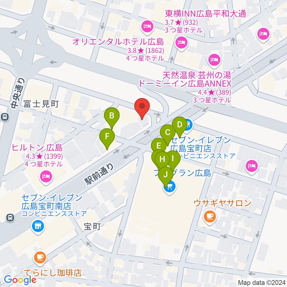 音魂周辺のファミレス・ファーストフード一覧地図