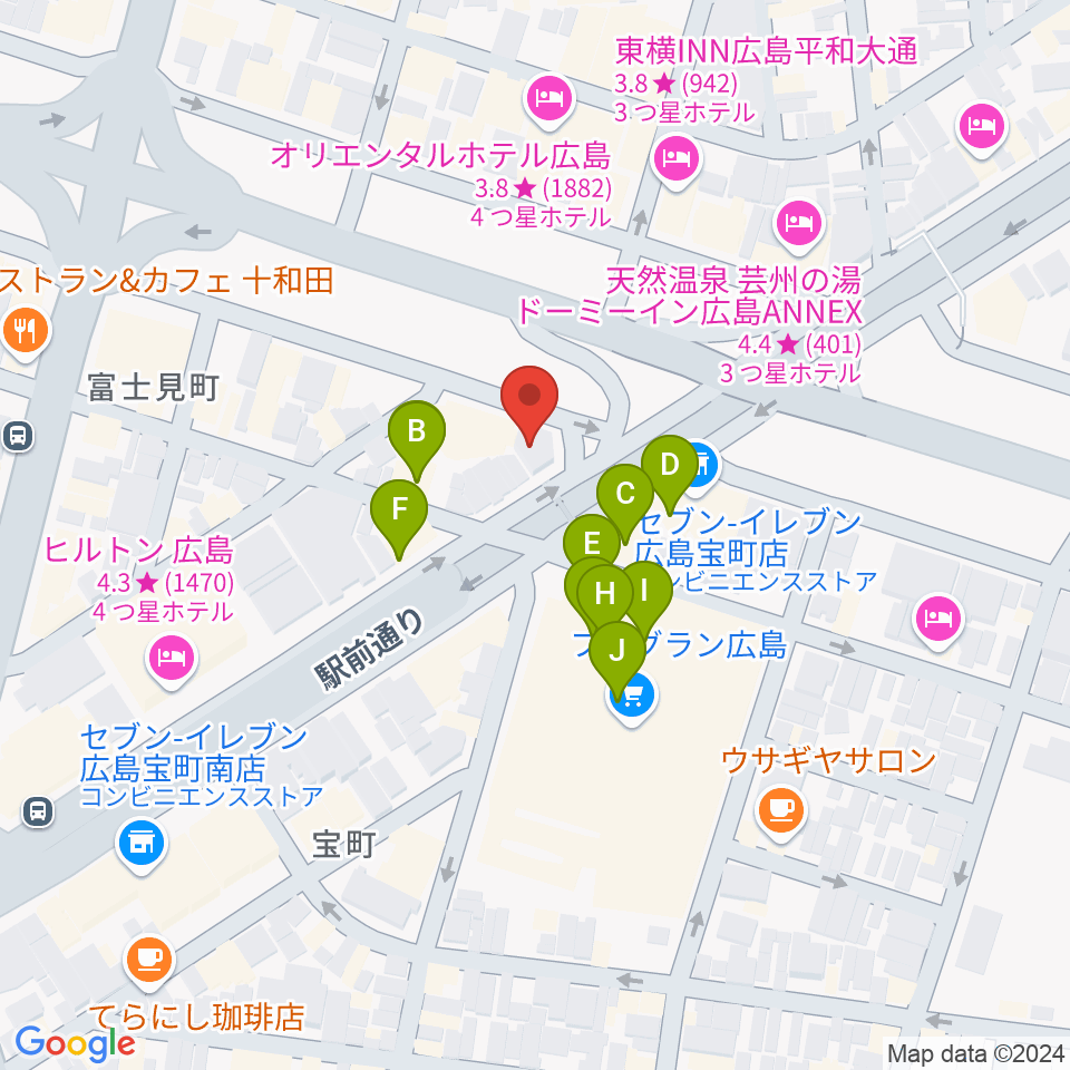 音魂周辺のファミレス・ファーストフード一覧地図