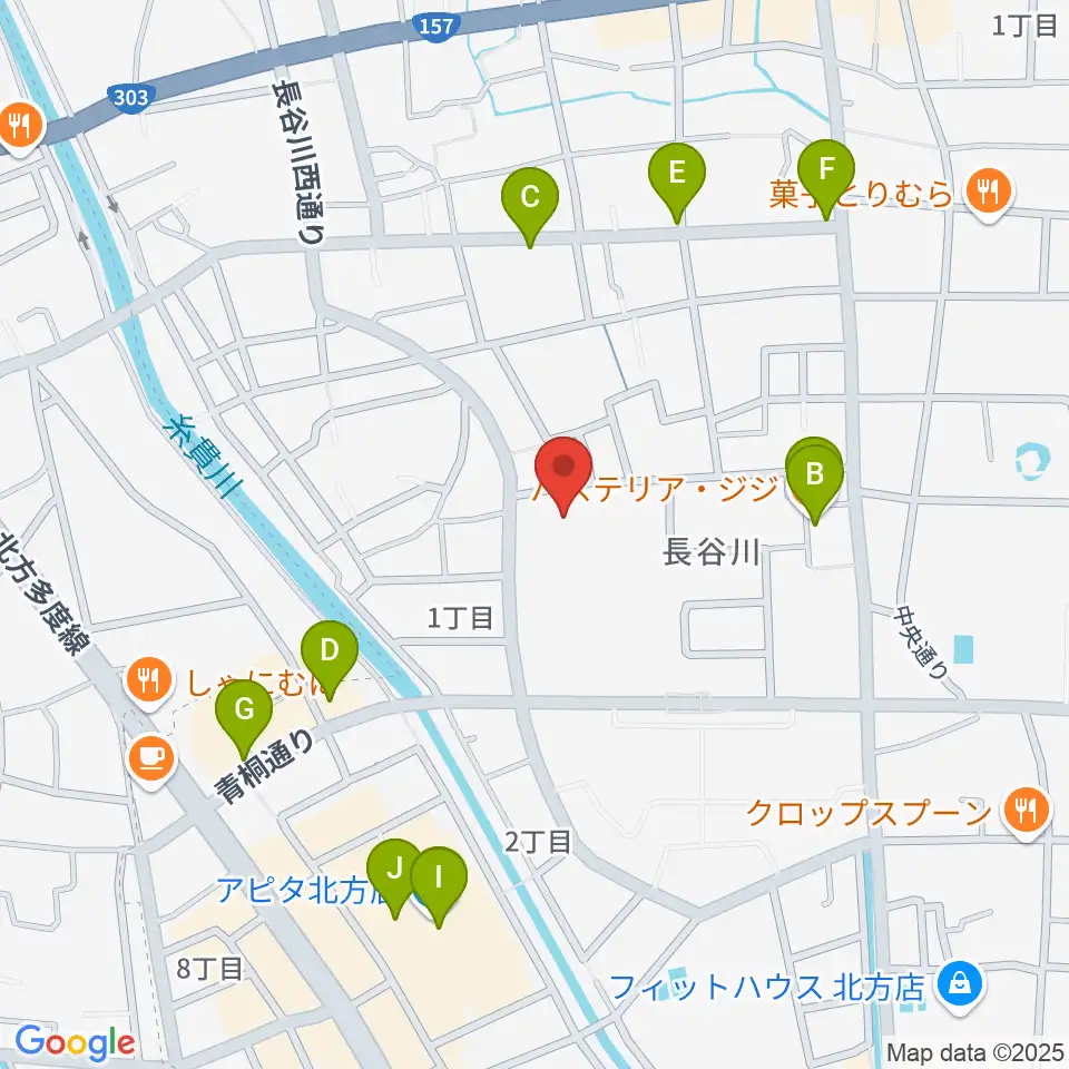 北方町ホリモク生涯学習センターきらり周辺のファミレス・ファーストフード一覧地図