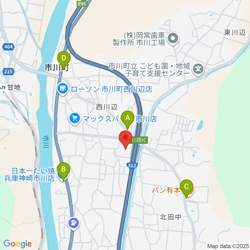 市川町文化センターひまわりホール周辺のファミレス・ファーストフード一覧地図