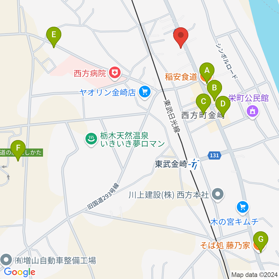 西方音楽館周辺のファミレス・ファーストフード一覧地図