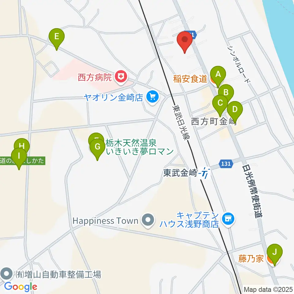 西方音楽館周辺のファミレス・ファーストフード一覧地図