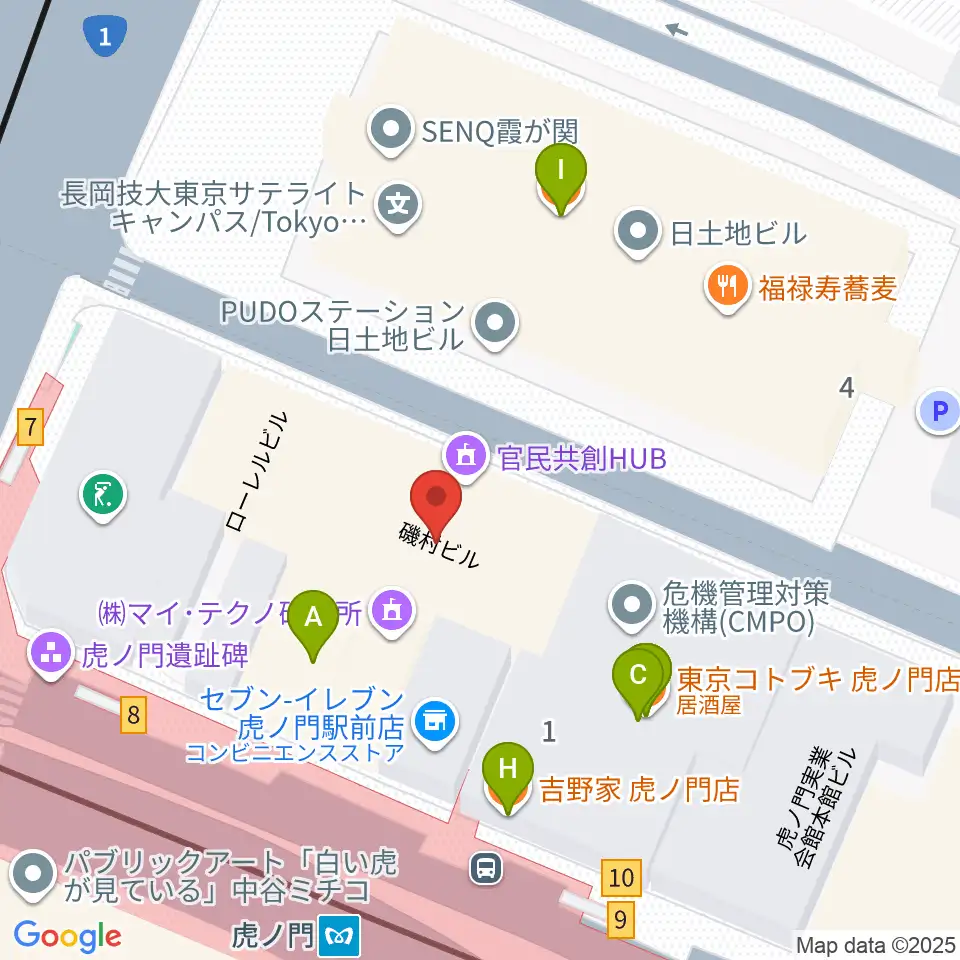 ビーテックジャパン東京周辺のファミレス・ファーストフード一覧地図