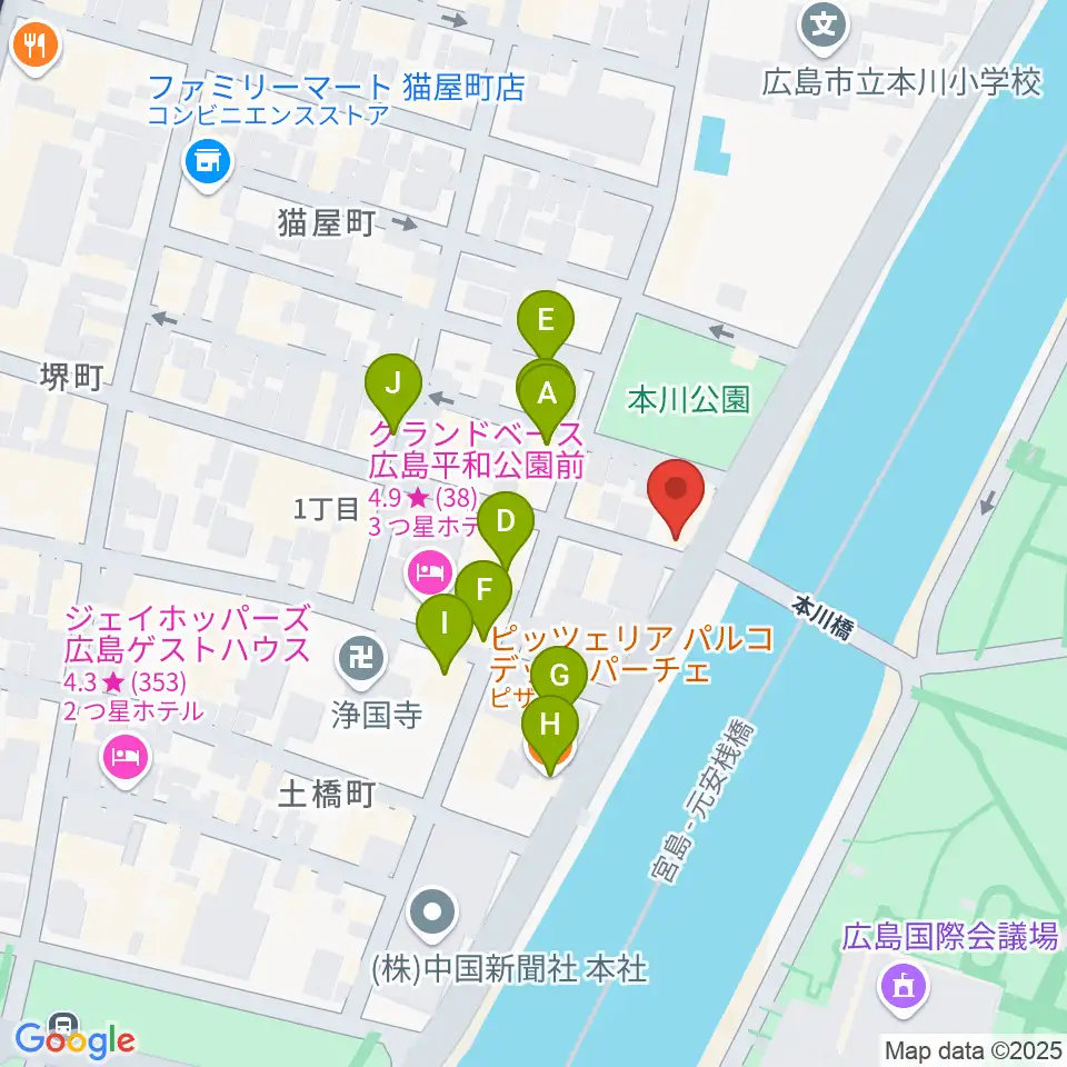 Guitar Top周辺のファミレス・ファーストフード一覧地図