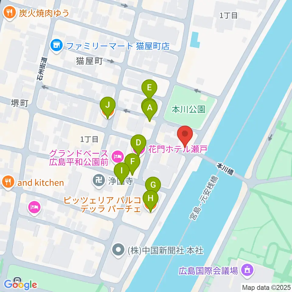 Guitar Top周辺のファミレス・ファーストフード一覧地図