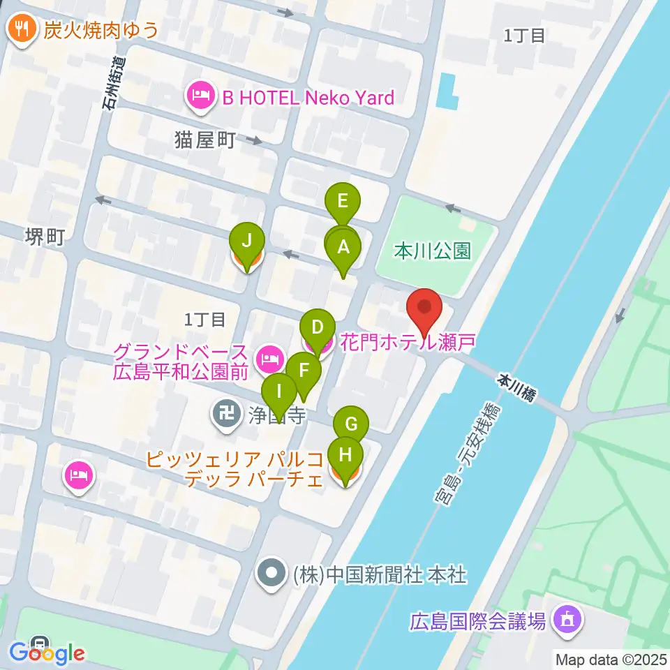 Guitar Top周辺のファミレス・ファーストフード一覧地図