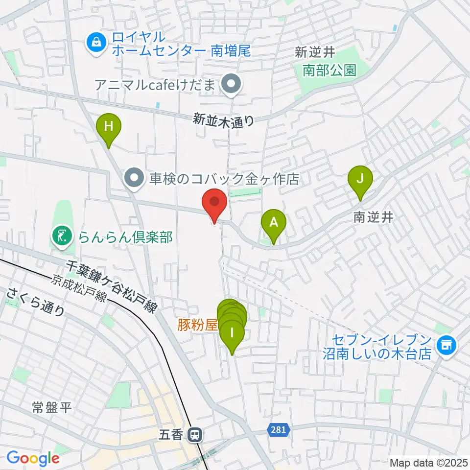 フリュ－ゲル・ザール周辺のファミレス・ファーストフード一覧地図