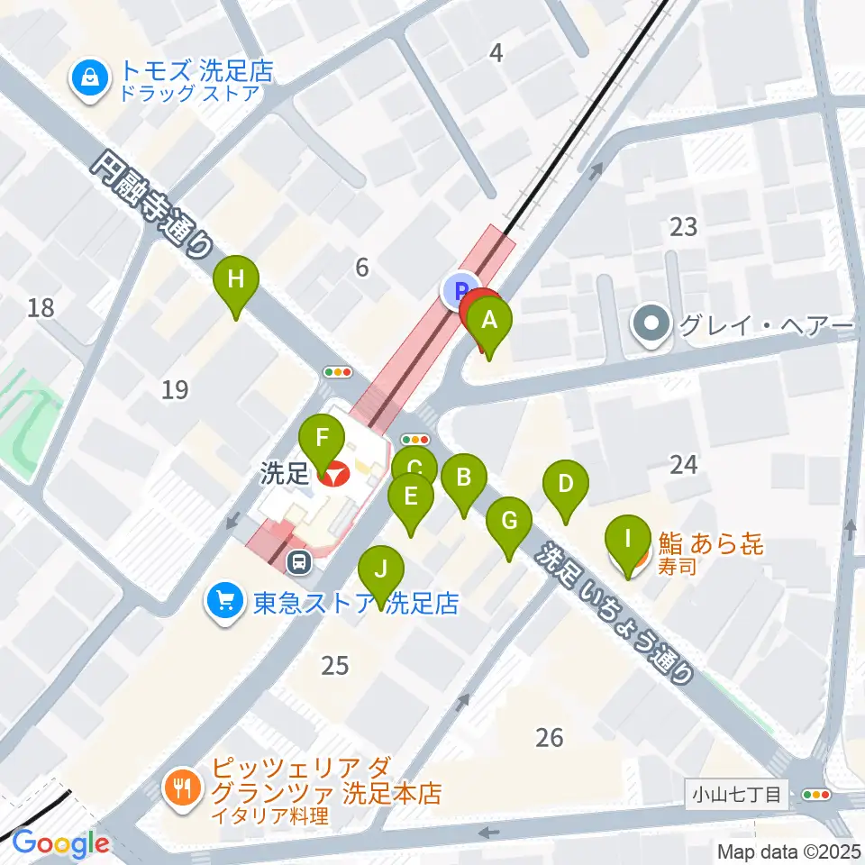 プリモ芸術工房周辺のファミレス・ファーストフード一覧地図