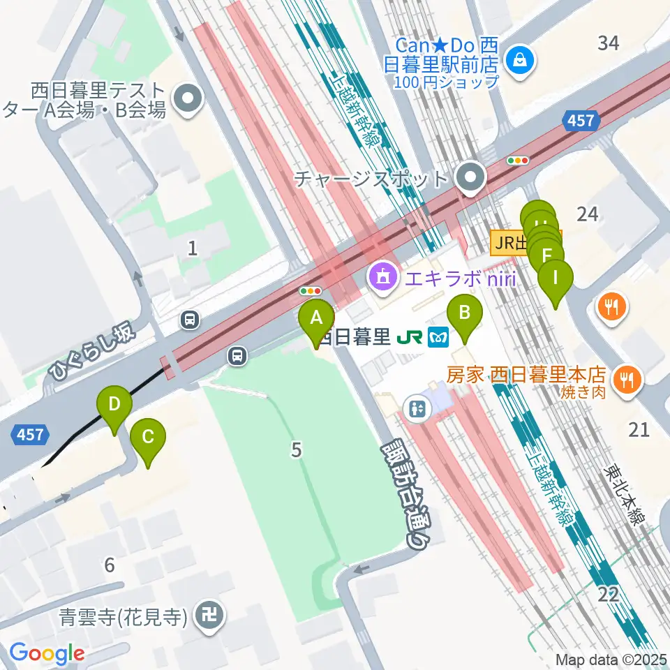 ハート音楽院ギター教室周辺のファミレス・ファーストフード一覧地図