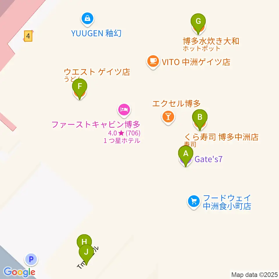 DRUM TRIBE周辺のファミレス・ファーストフード一覧地図