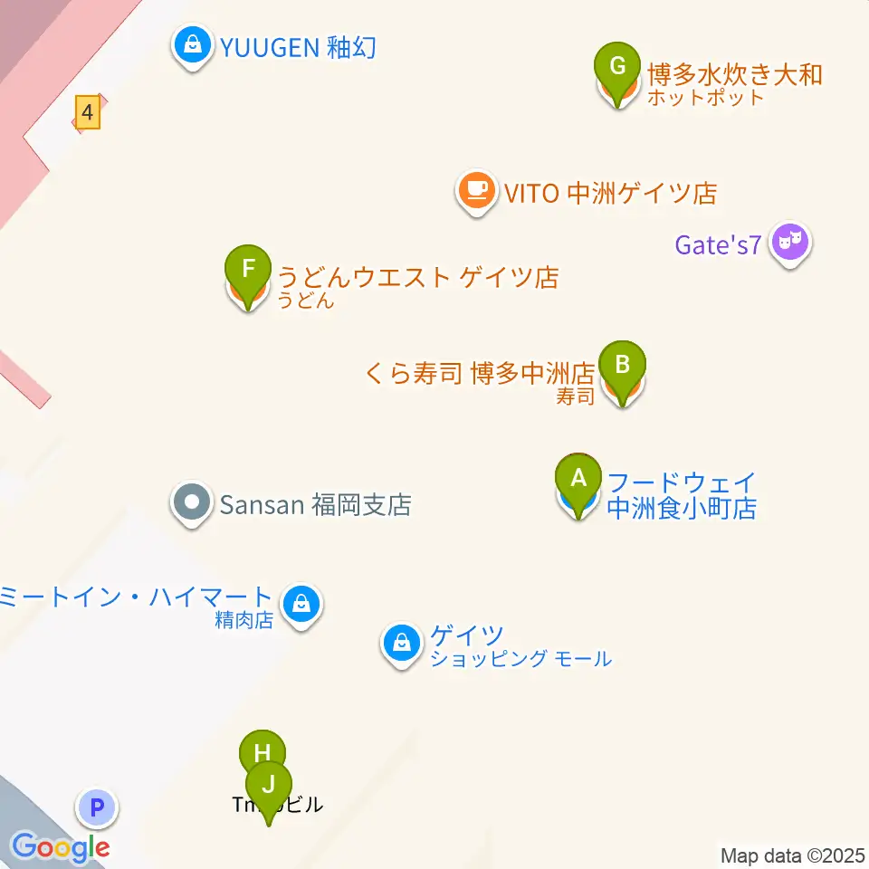 DRUM TRIBE周辺のファミレス・ファーストフード一覧地図