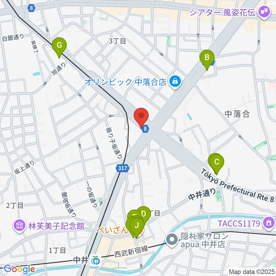 PAPAGENO周辺のファミレス・ファーストフード一覧地図