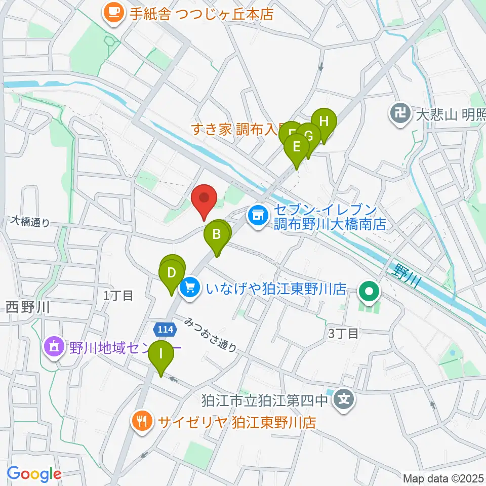 山石屋洋琴工房周辺のファミレス・ファーストフード一覧地図