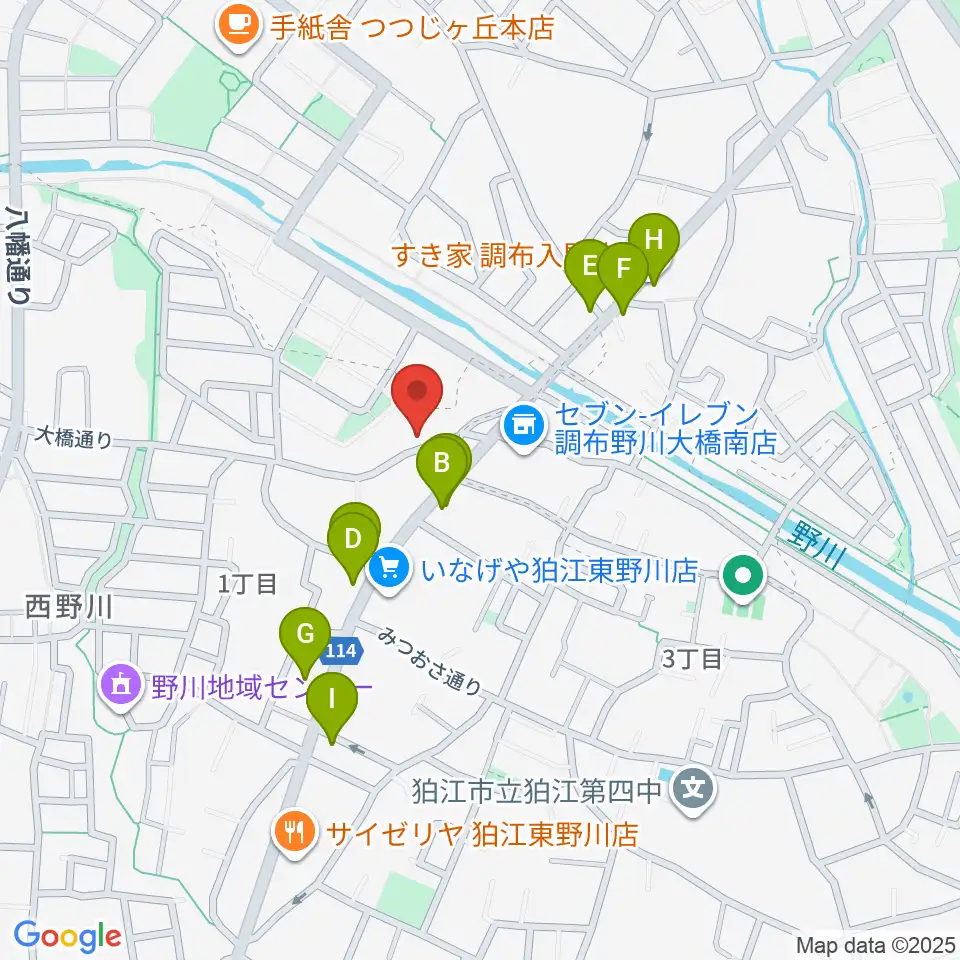 山石屋洋琴工房周辺のファミレス・ファーストフード一覧地図