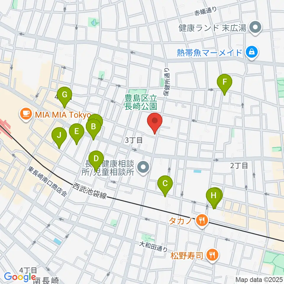 一音会ミュージックスクール周辺のファミレス・ファーストフード一覧地図