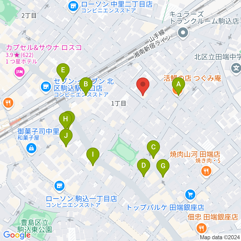 ソフィアザールサロン周辺のファミレス・ファーストフード一覧地図