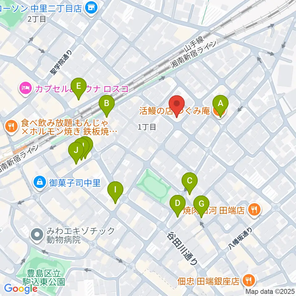 ソフィアザールサロン周辺のファミレス・ファーストフード一覧地図