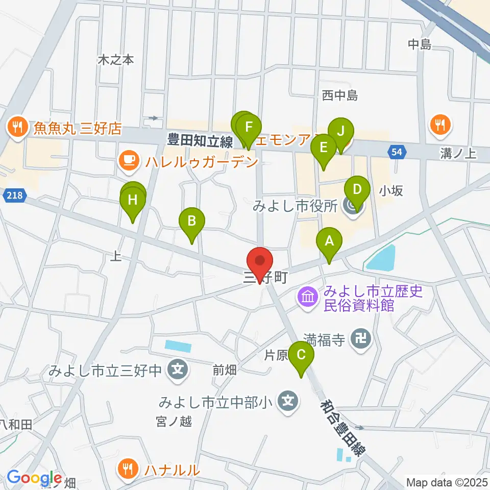 楽器晴海堂周辺のファミレス・ファーストフード一覧地図
