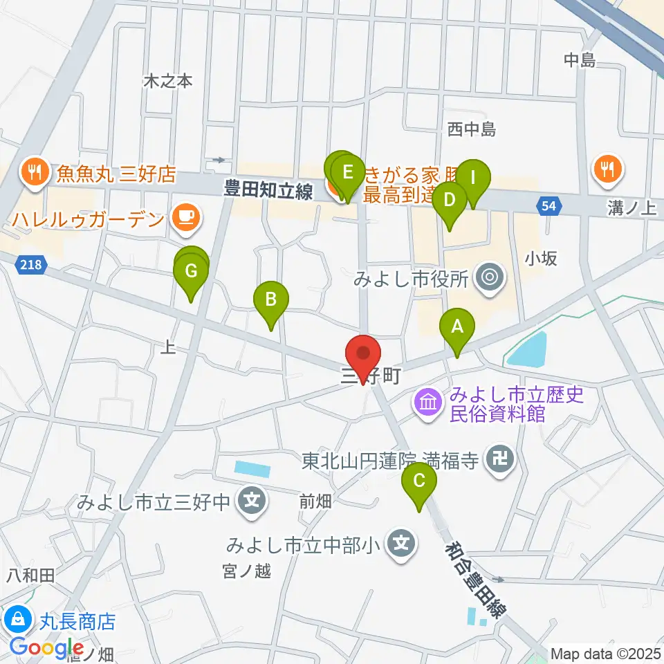 楽器晴海堂周辺のファミレス・ファーストフード一覧地図