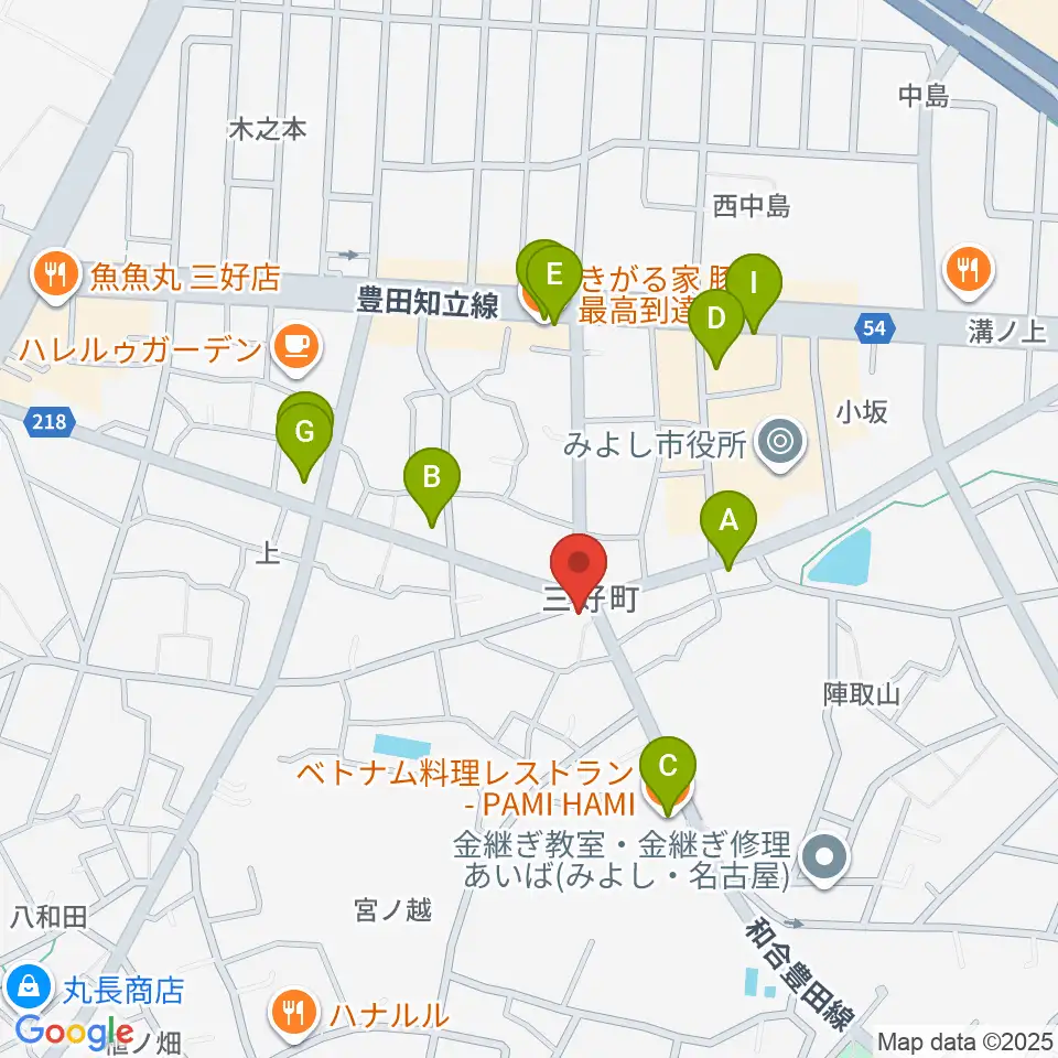 楽器晴海堂周辺のファミレス・ファーストフード一覧地図