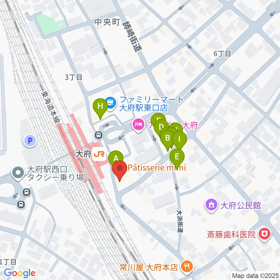 楽器晴海堂 大府ミュージックセンター周辺のファミレス・ファーストフード一覧地図