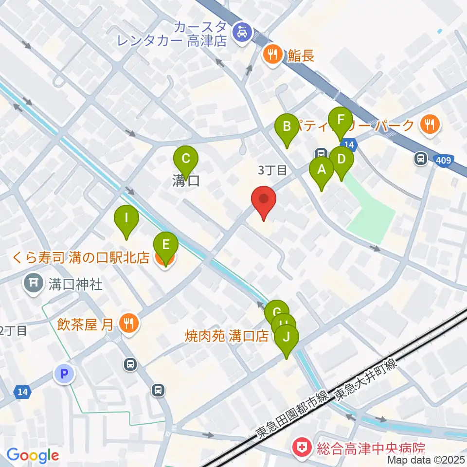 糀ホール周辺のファミレス・ファーストフード一覧地図