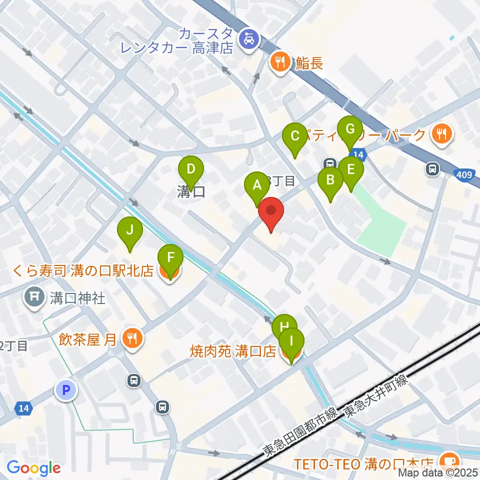 糀ホール周辺のファミレス・ファーストフード一覧地図
