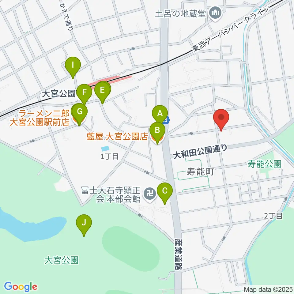 バッハアカデミー周辺のファミレス・ファーストフード一覧地図