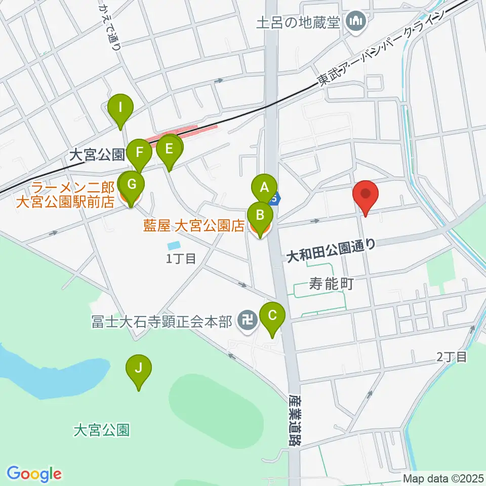 バッハアカデミー周辺のファミレス・ファーストフード一覧地図