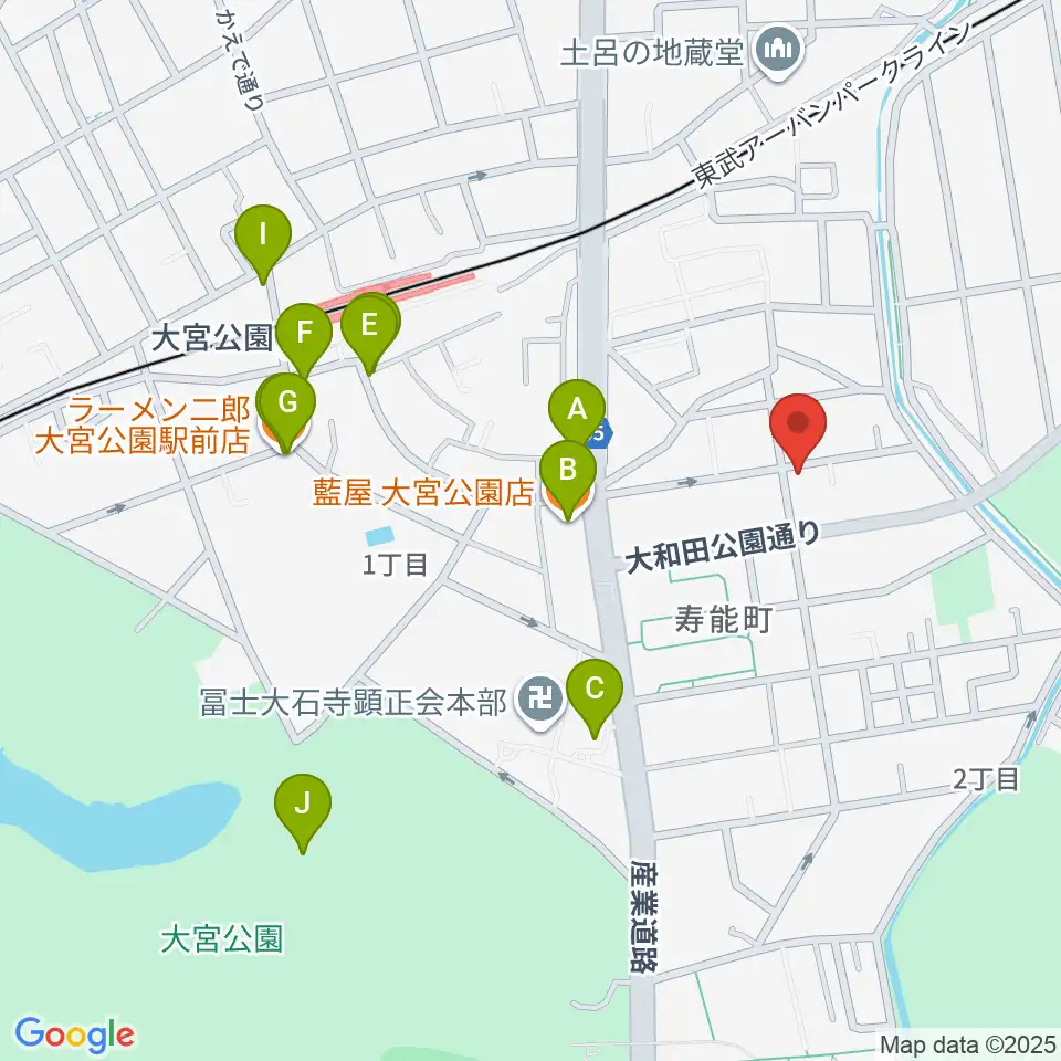 バッハアカデミー周辺のファミレス・ファーストフード一覧地図