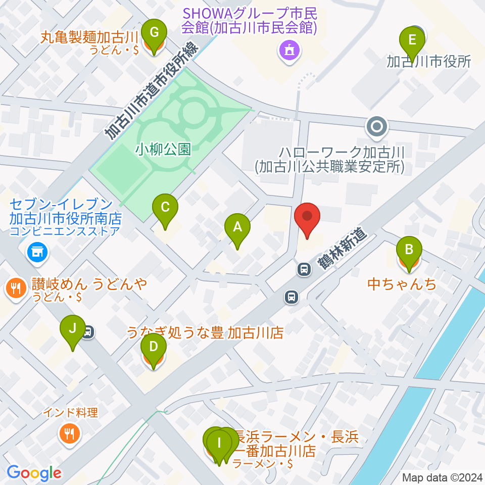 松風ギャラリー周辺のファミレス・ファーストフード一覧地図