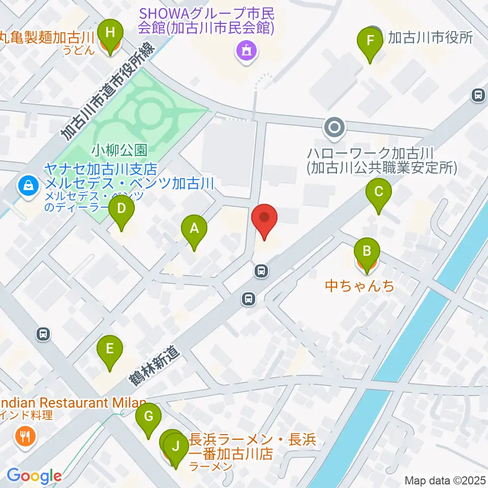 松風ギャラリー周辺のファミレス・ファーストフード一覧地図