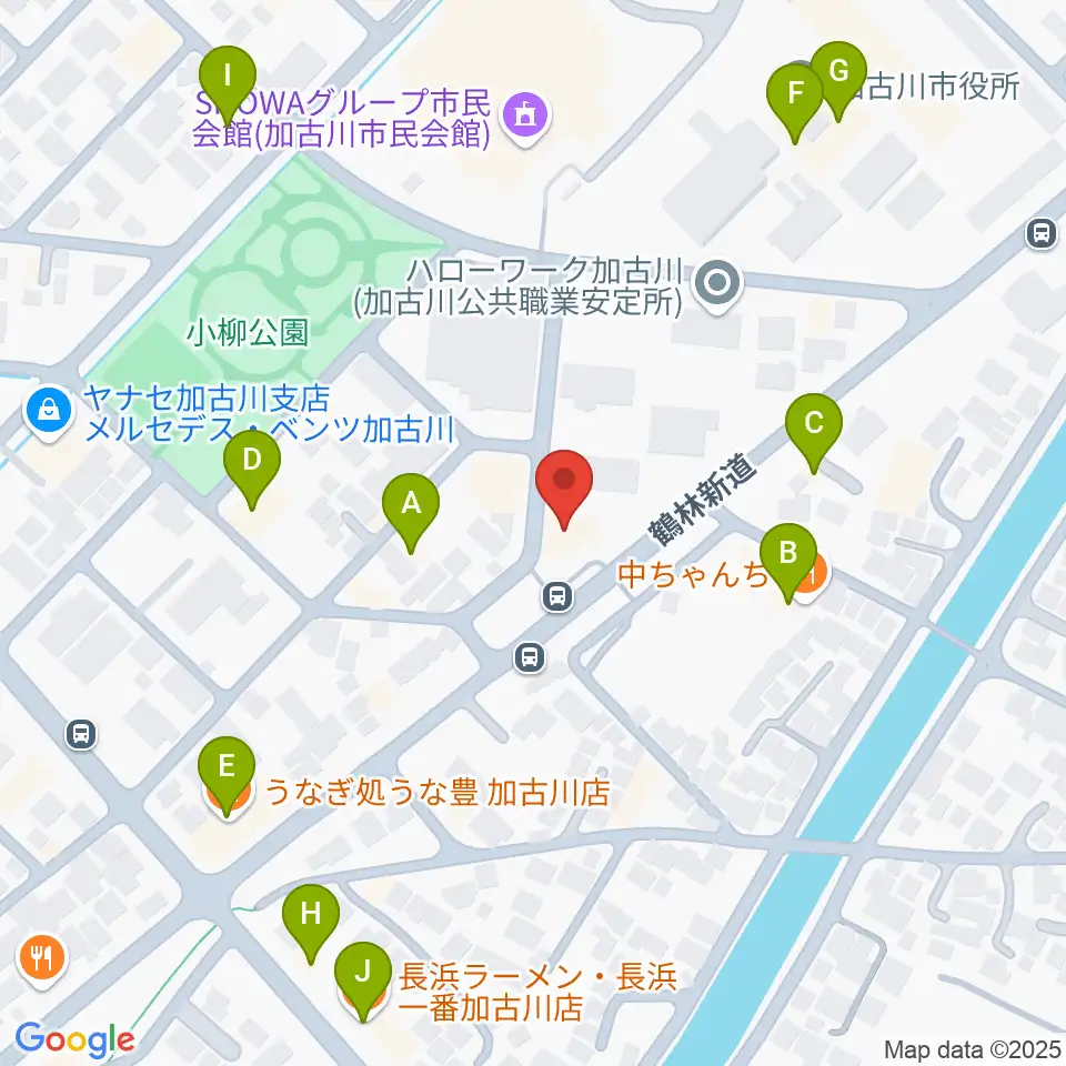 松風ギャラリー周辺のファミレス・ファーストフード一覧地図