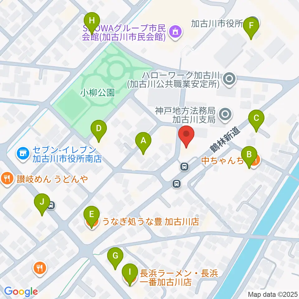 松風ギャラリー周辺のファミレス・ファーストフード一覧地図
