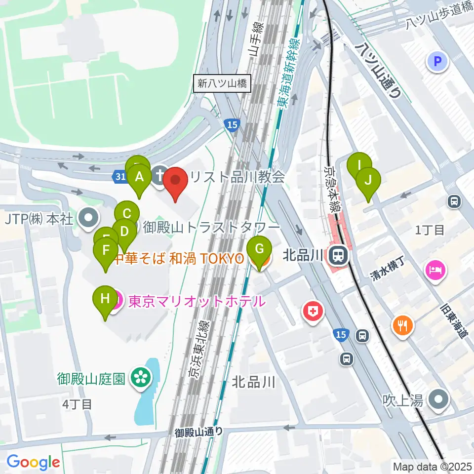 キリスト品川教会 グローリア・チャペル周辺のファミレス・ファーストフード一覧地図